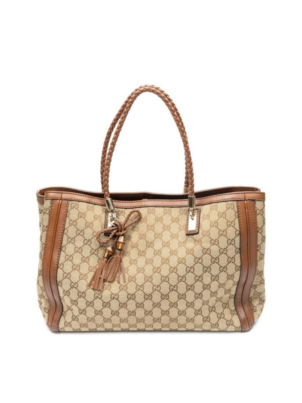 Gucci Falabella Tote Brown Beige GG Canvas